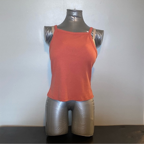 TWO SO juniors XL square neck cropped ribbed tank top - Picture 3 of 4